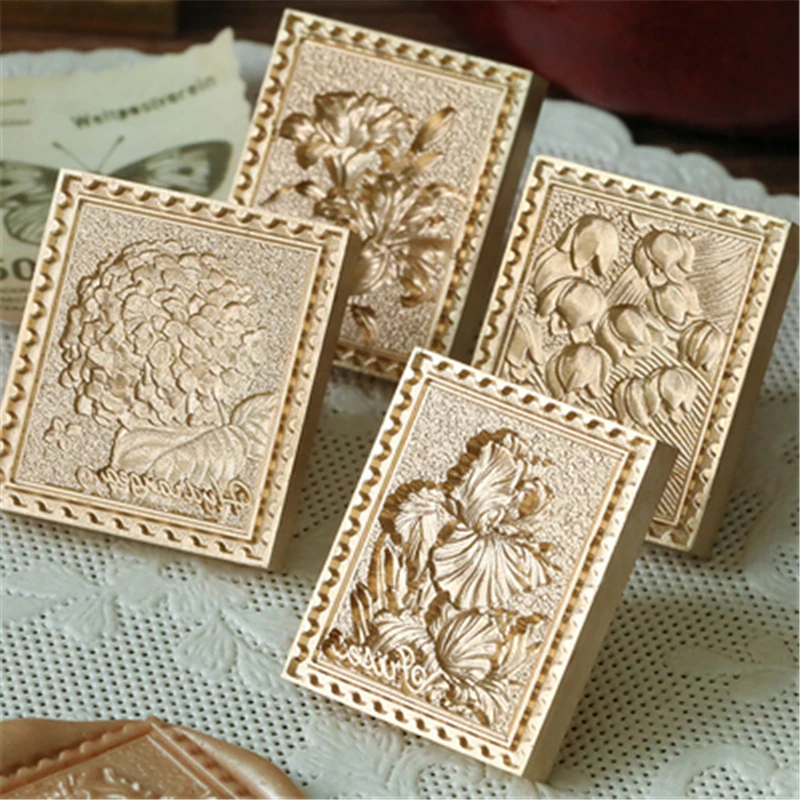 

3D Iris Lily of The Valley Wax Seal Stamp DIY Lady Summer Sealing Stamps Seals Postage Hobby Wedding Envelopes Card Craft Decor