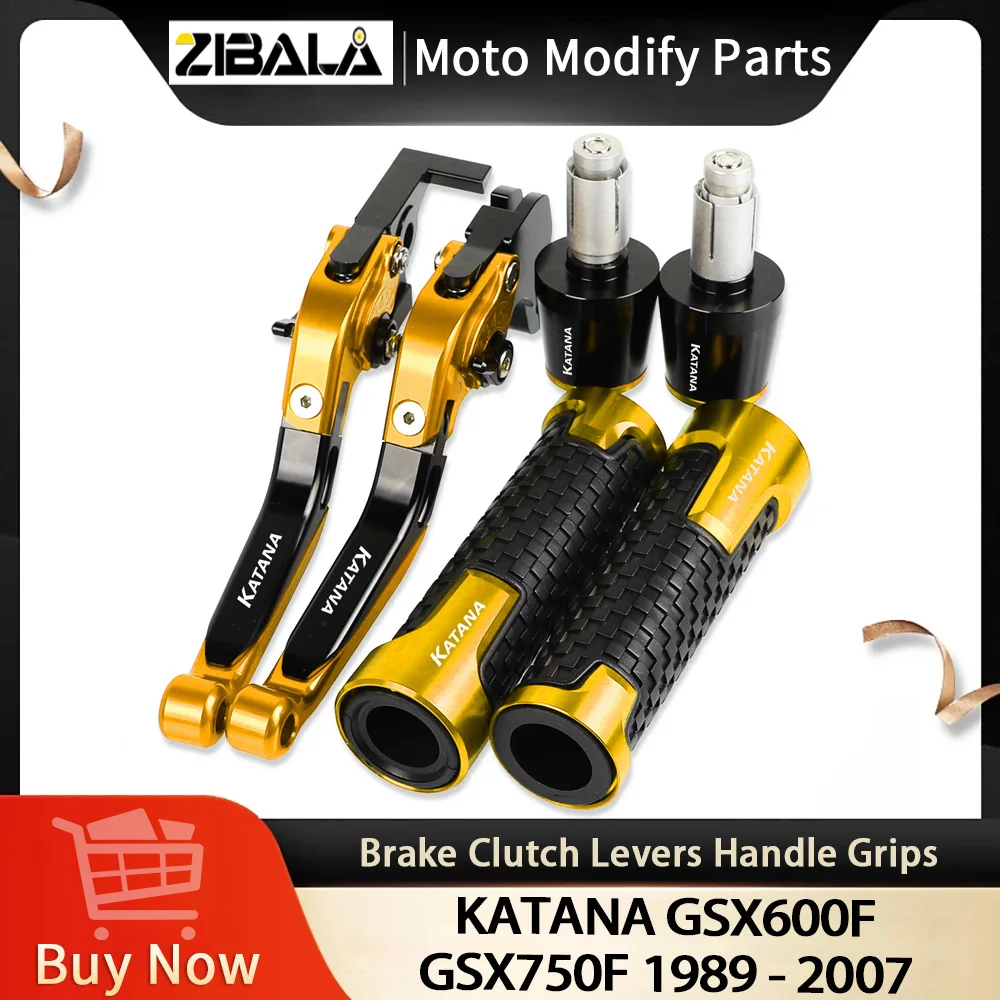 

Motorcycle Aluminum Brake Clutch Levers Handlebar Hand Grips ends For SUZUKI KATANA GSX600F GSX750F 1989 1990 1991 1992-2007