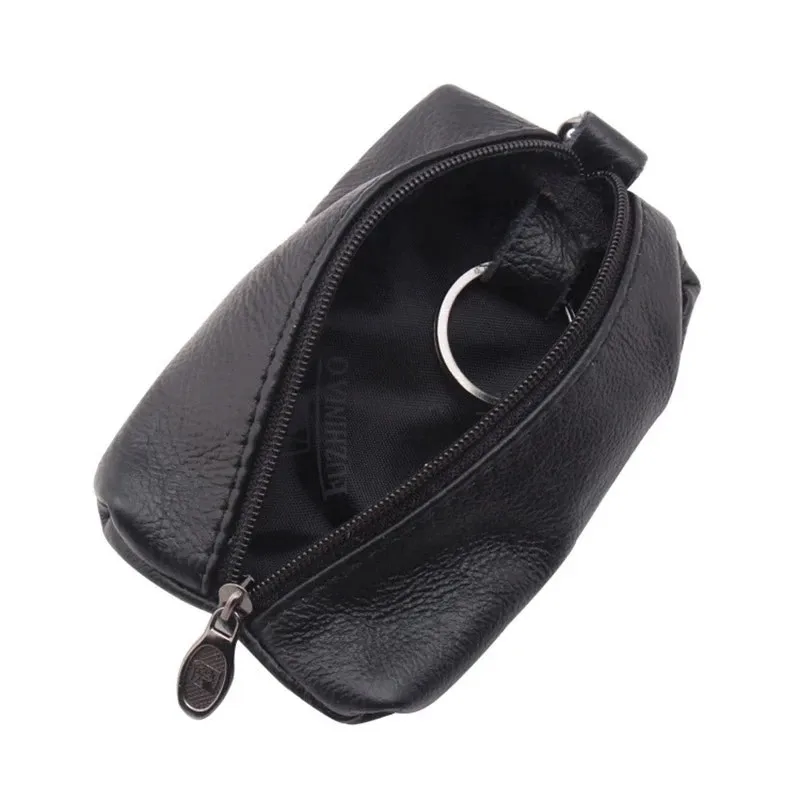 

1 Pc Men Car Key Case Leather Wallets Coin Purse Zipper Bag Keychain Cover for Keys Organizer Card Holder Gifts Key Pouch
