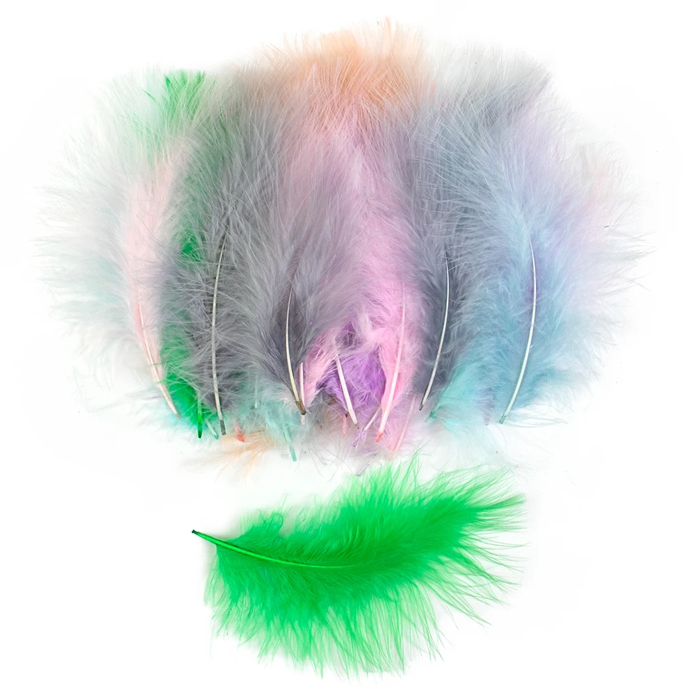 

100pcs Colored Turkey Marabou Feathers 10-15cm/4-6 inches Wedding Dress DIY Jewelry Decororation Accessories plumas