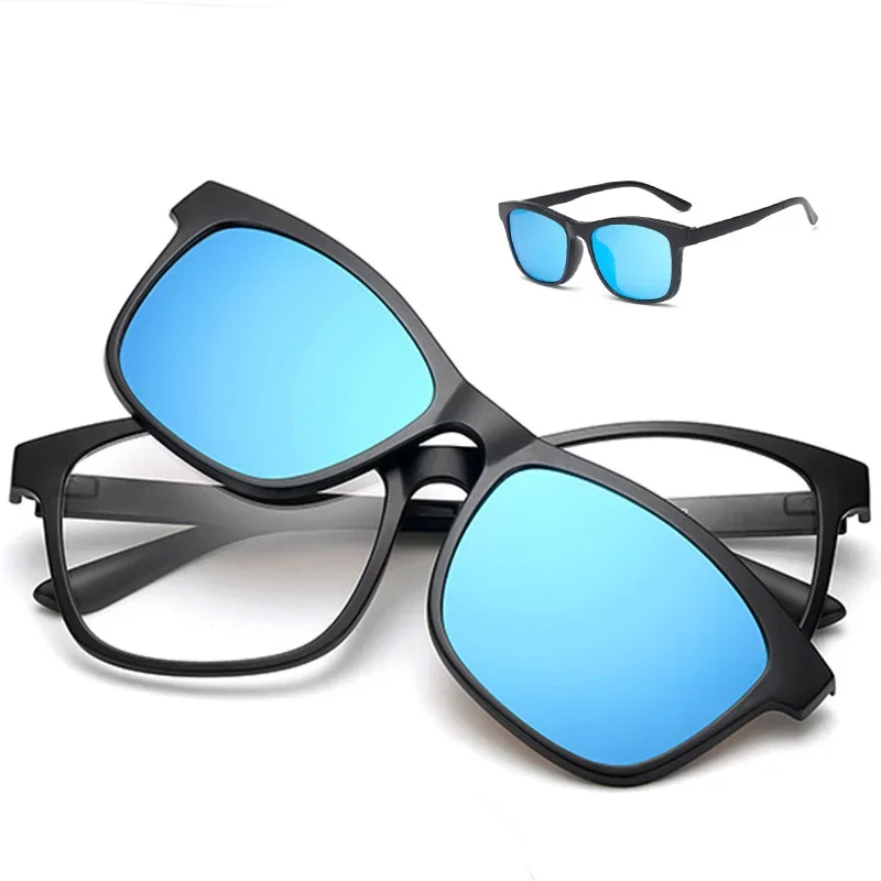 Набор Магнитных солнцезащитных очков с клипсой и оправой для 6 в 1 женщин мужчин