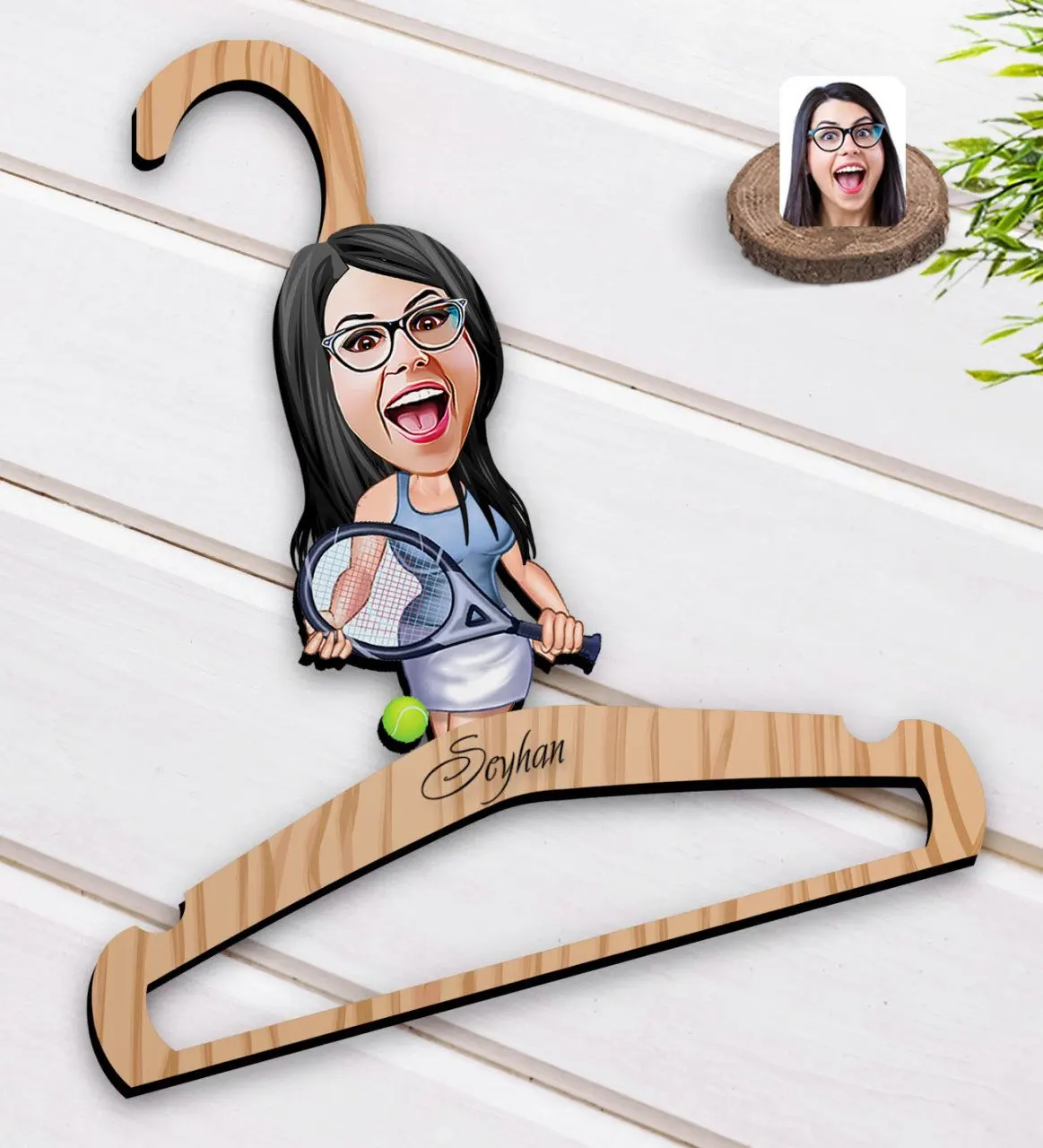 

Персонализированный женский теннисный плеер, карикатура на деревянное платье, ассациона-1