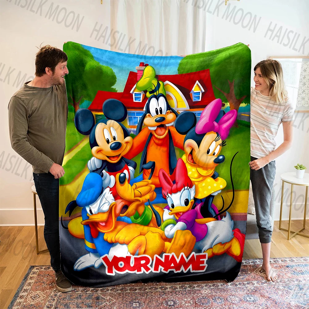 1 шт. одеяло с принтом Микки Мауса и друзей на заказ всесезонное универсальное для
