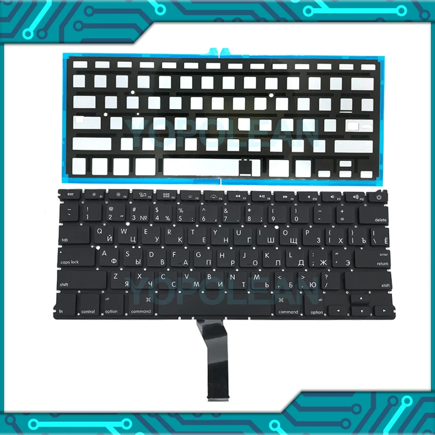 

5 Sets New US-RU For Macbook Air 13" A1369 A1466 Keyboard Russian Layout with Backlight 2011-2017 Years