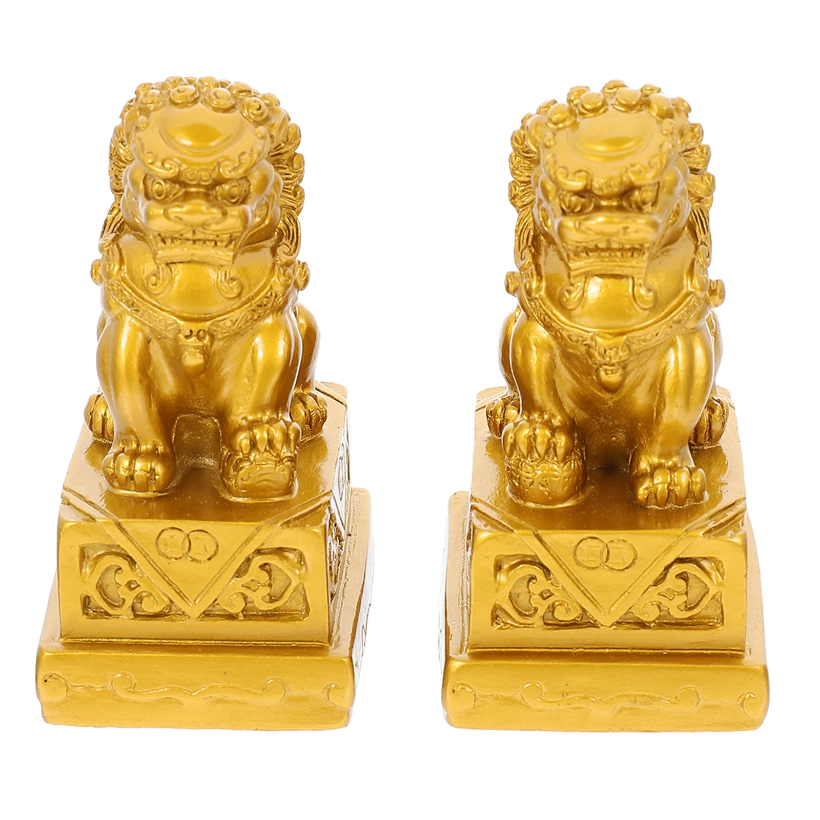 

Statue Guardian Foo Statues Fu Sculpture Dogs Wealth Figurine Ornament Figurines Porsperity Chinese Resin Lions Fengshui Decor