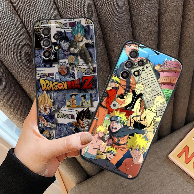 

NARUTO Anime Cartoon For Samsung A52 A72 4G 5G Phone Case Black Silicone Cover Back Carcasa Soft