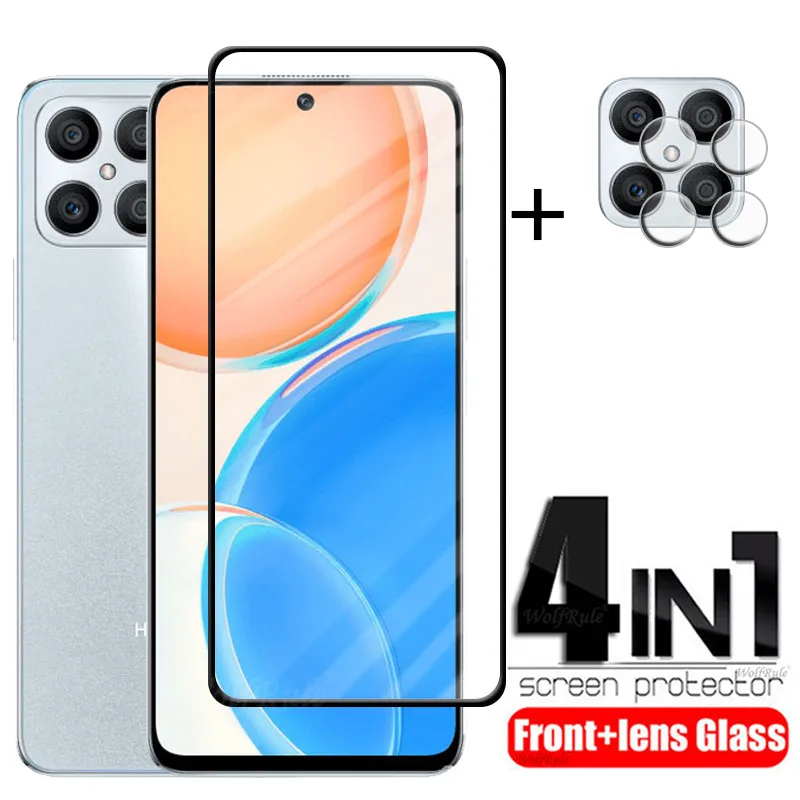 Full Cover Glass For Huawei Honor X8 Glass For Honor X8 Tempered Glass 9H Screen Protector For Honor 50 Lite X9 X7 X8 Lens Glass