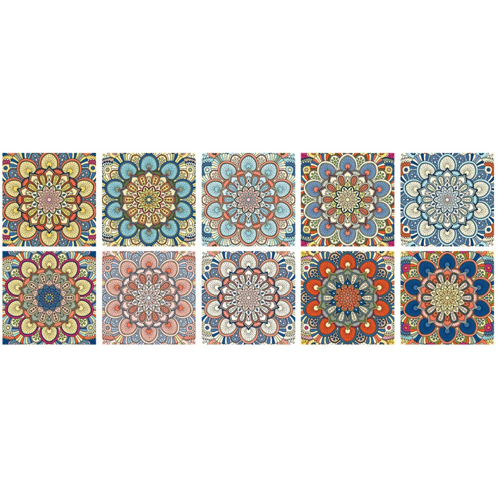 

Tile Sticker Backsplash Decals Stick Kitchen Peel Tiles Decal Mandala Floor Bathroom Mosaic Home Adhesive 3D Decorative Self