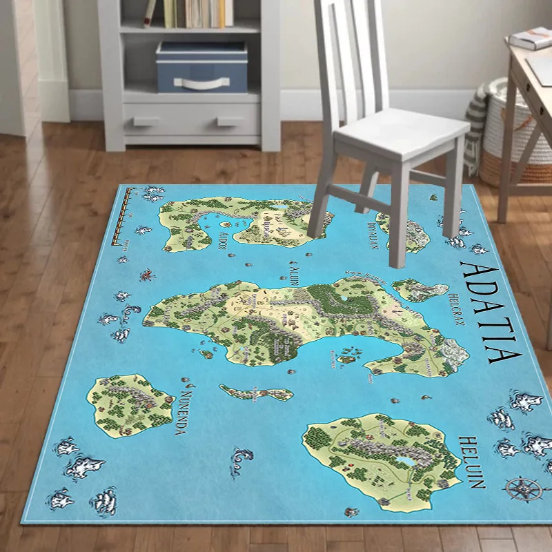 Современный винтажный Ковер Серии Map для гостиной напольный ковер детской