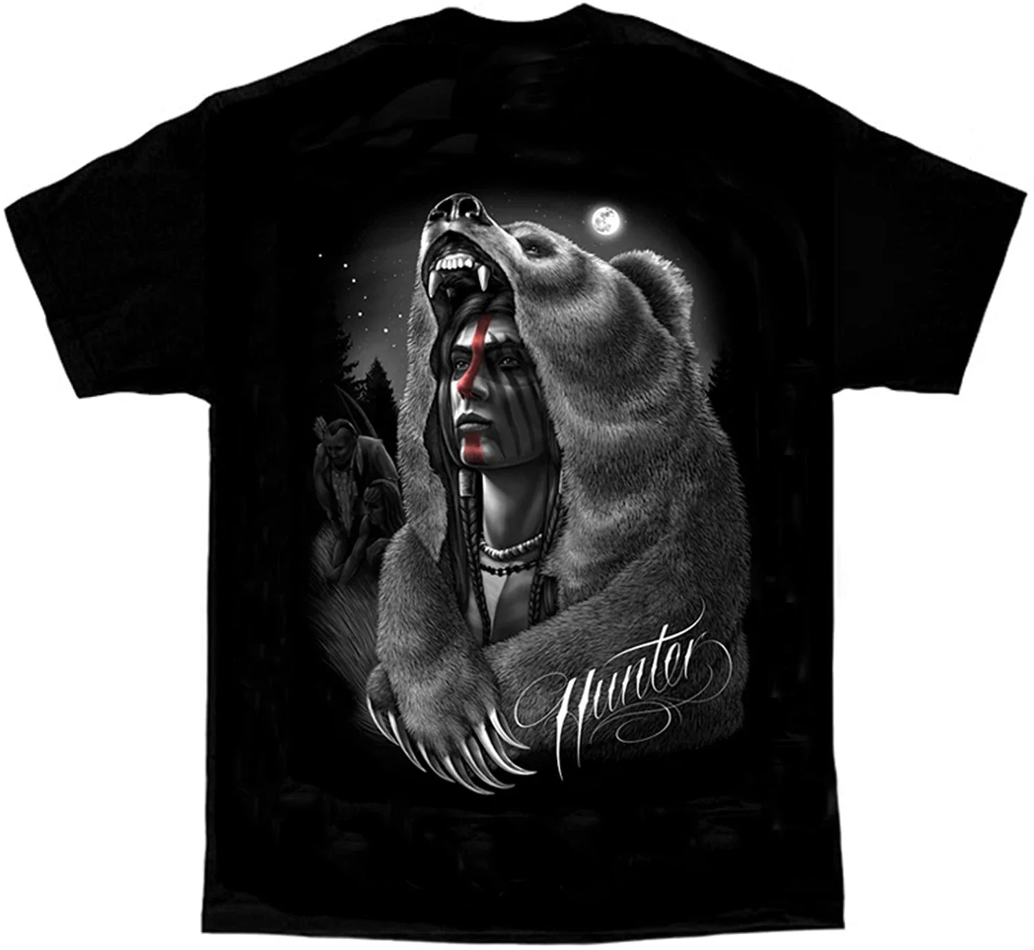Футболка Native Hunter Moon Bear America с индийским искусством новая футболка из 100% хлопка