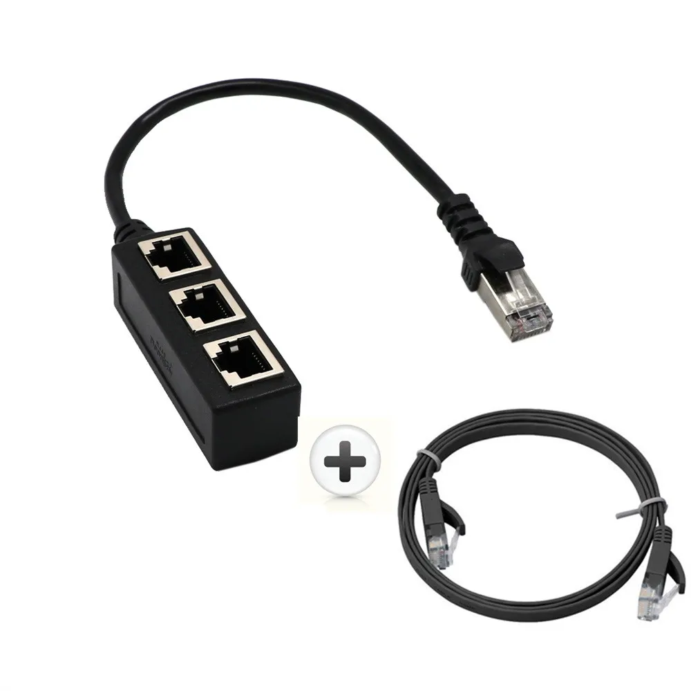

Dropping Ship Rj45 1 To 3 Ethernet Lan Network Cable Splitter 3 Way Extender Adapter Connector Extensor de conector adaptador