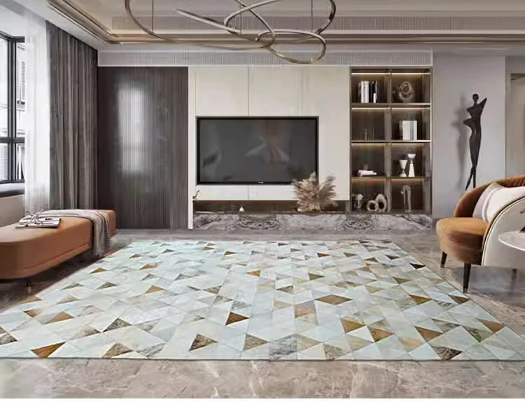 Ковер из натуральной воловьей кожи в американском стиле прикроватный