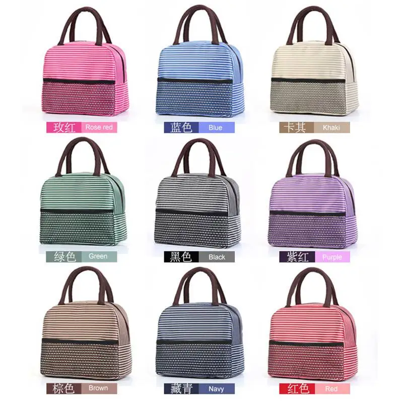 

Waterproof Lunchbox Picnic Striped eat for Lunch Thermal Insulated Case