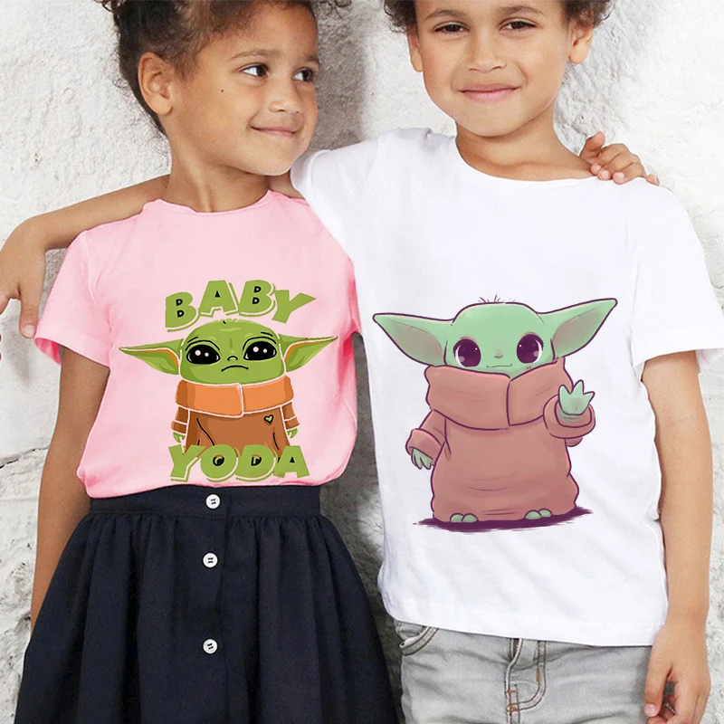 

Disney Master Yoda Cartoon Pattern 2022 Casual Summer New Korean Version Boy T-shirt Fashion Cute Girl Clothes Short Sleeve Tees