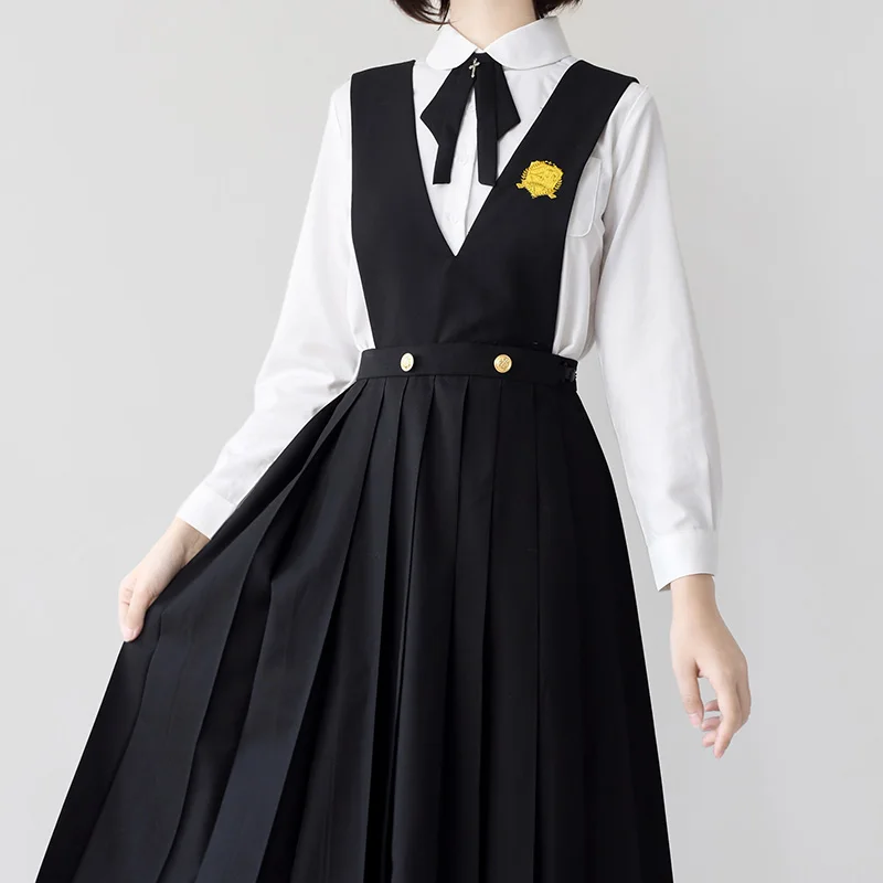 Beads Xingye Gao Original Nursing Skirt Suit Set JK Autumn and Winter Black Dress Western-Sle Miss Blackish Green