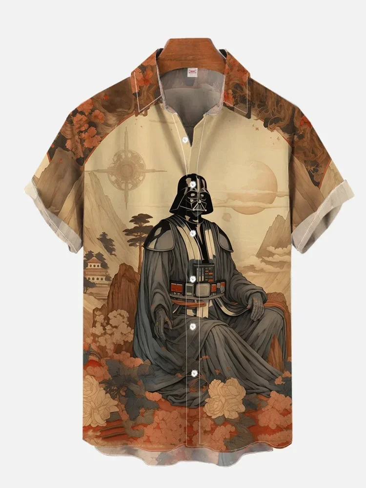 Casual Shirts Men Summer Women Hawaiian Short Sleeve Shirt Boys Clothes Girls Teen Fashion Starwars- Tshirt Man