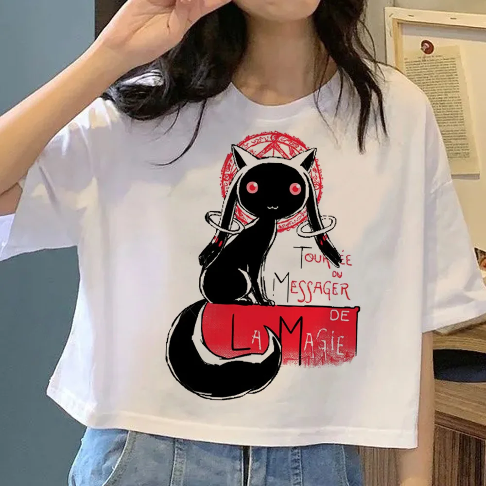 

Женская футболка madoka y2k, забавная японская футболка с рисунком аниме