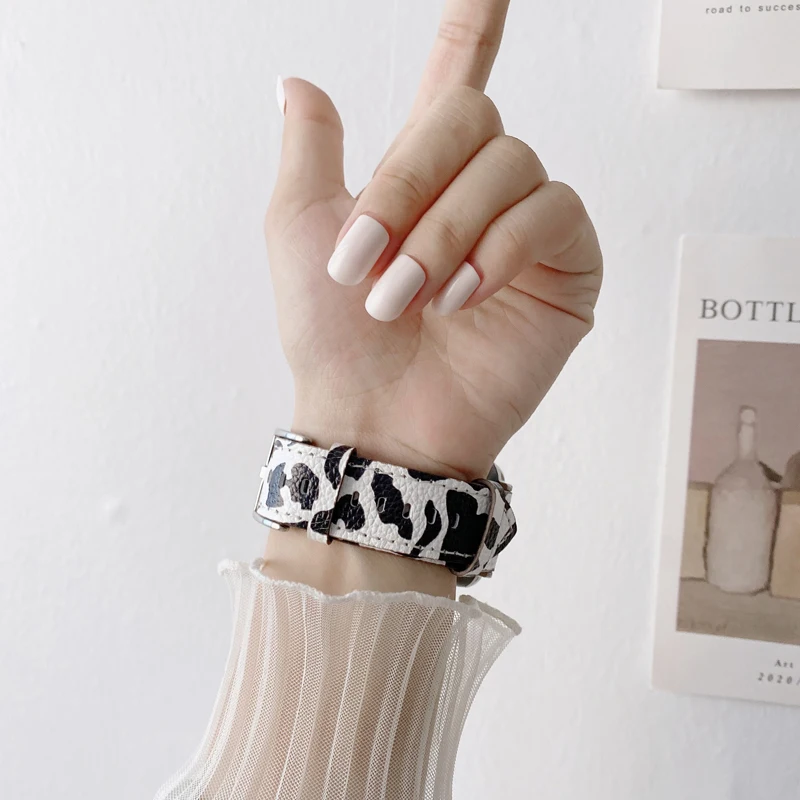 Genuine Leather Strap For Apple watch band 45mm 41mm 44mm 42mm 40mm 38mm correa iWatch Series 7 6 5 4 Accessories Wrist Bracelet