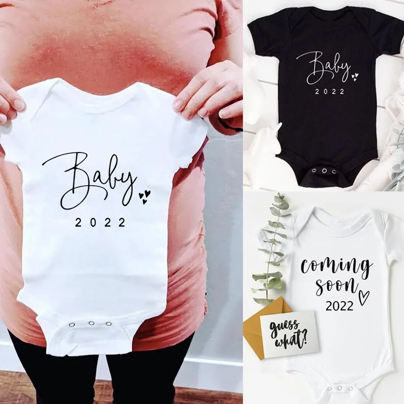 

Baby 2022 Newborn Baby Bodysuits Summer Boys Girls Romper Body Pregnancy Reveal Clothes Newborn Clothes Baby Romper Clothes
