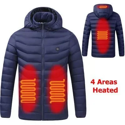 11 Areas Heated Jackets Autumn Winter Warm Flexible Thermal Hooded Jackets Usb Heated Outdoor Vest Coat