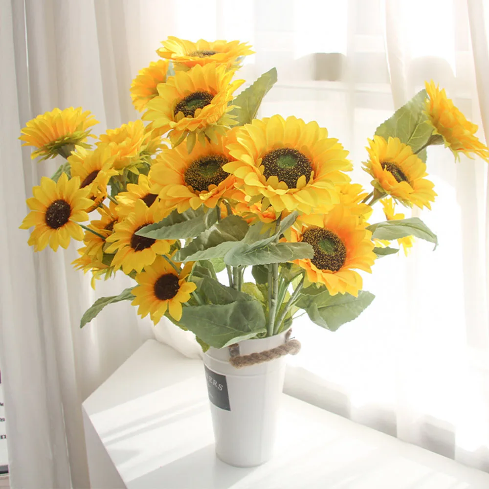 

Artificial Sunflower 18inch Highly Realistic Silk Sunflower for Home Flower Arrangement Decor Wedding Party Sunflower Flowers