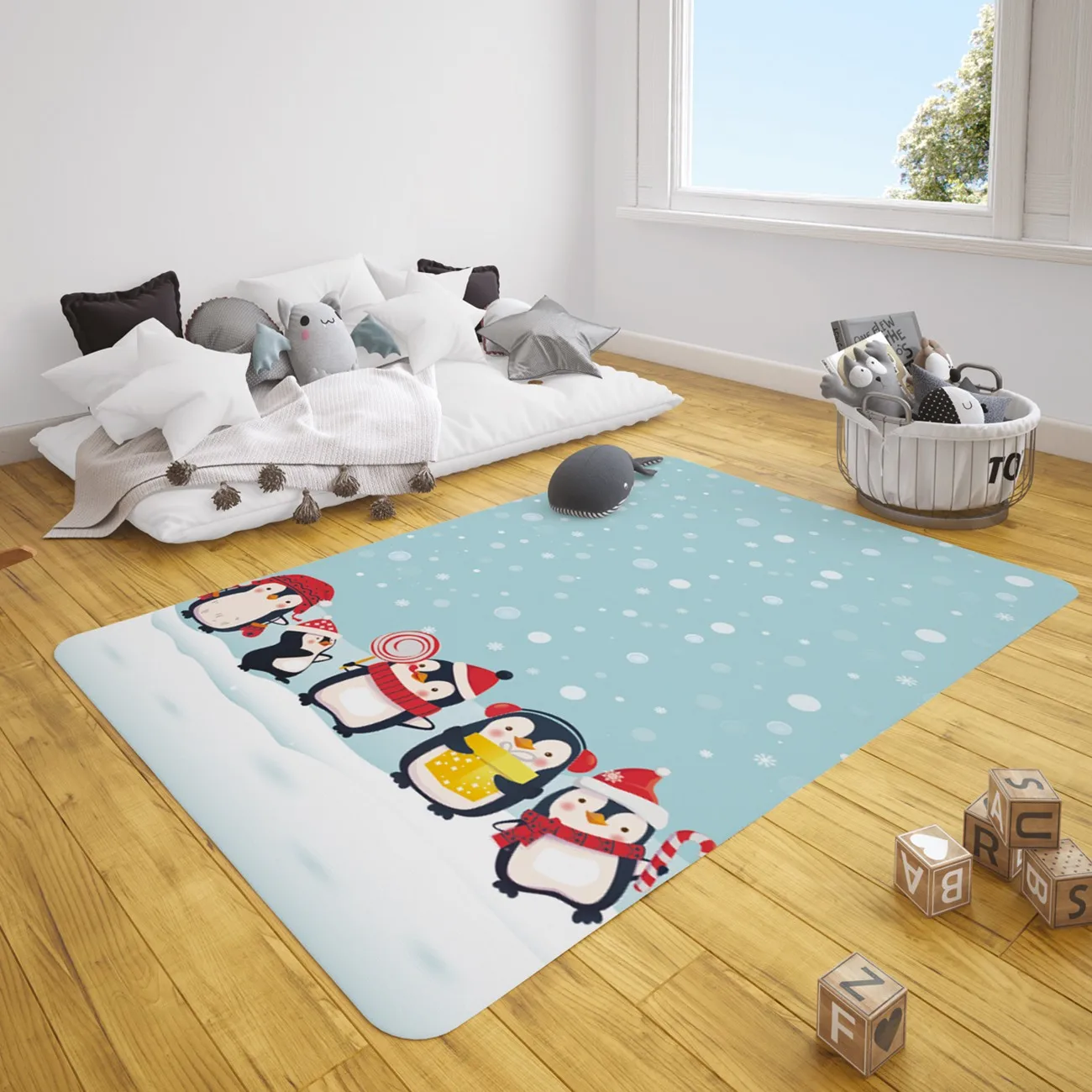 

Милый пингвин зимний мороженое детский игровой коврик круглый прямоугольный детский коврик соска для новорожденных