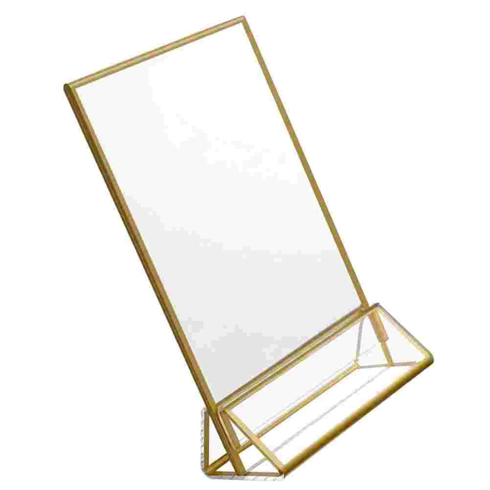 

Desk Card Table Note Holder Tabletop Number Price Label Desktop Sign Board Metal