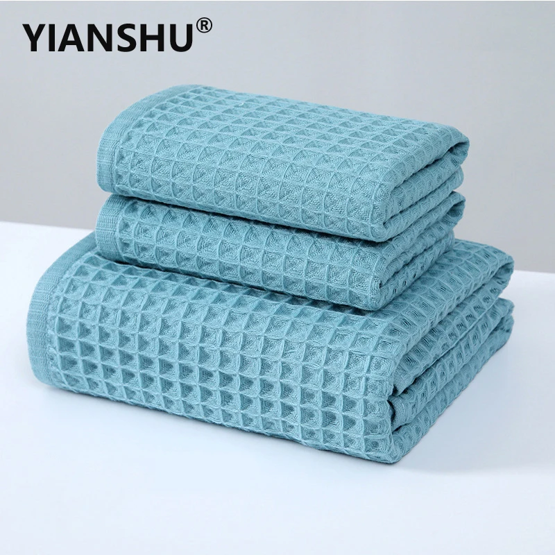 

YIANSHU Waffle Premium Towels for Adult Children Soft Ultra Absorbent Hand Towel & Bath Towel Home Bath Sheet 9 Colors