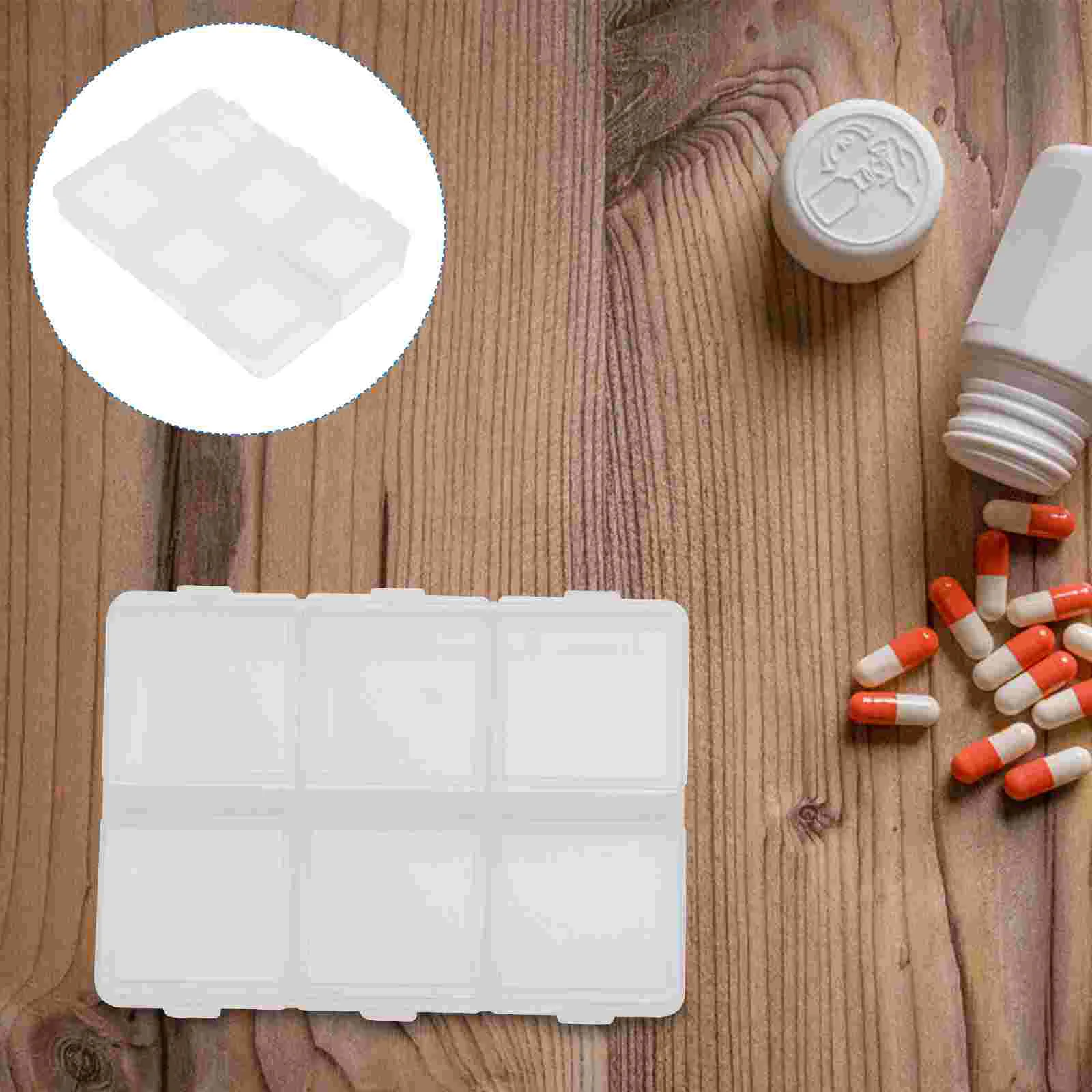 

6 Pcs Packing Box 6-cell Cases Travel Pocket Splitters Pp Earphone Cord Medicine Kit