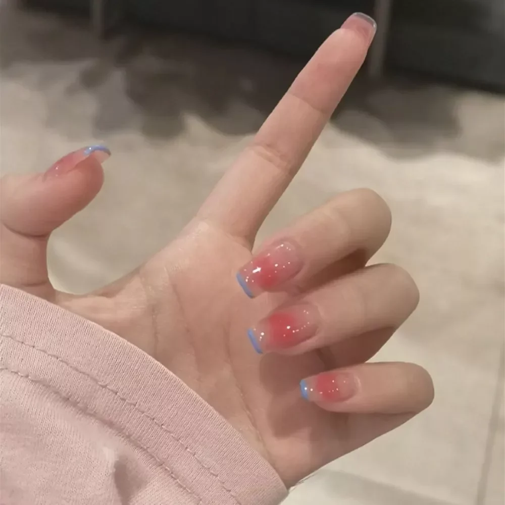 

Detachable Taro Mud Purple Pearl False Nails Wearable Fake Nails Full Cover Nail Tips press on nails fake nail with design