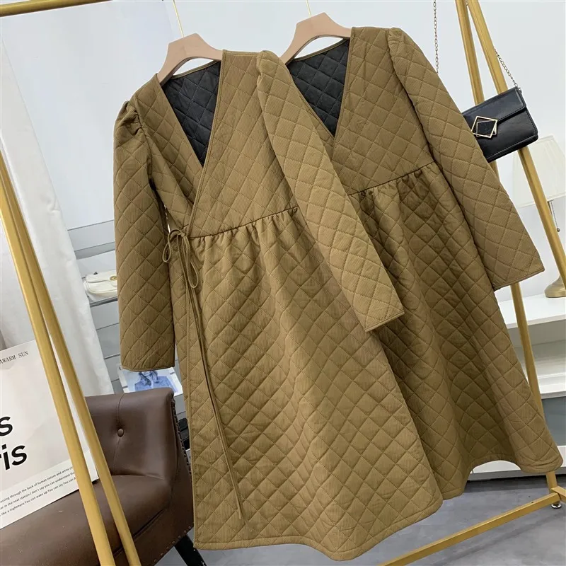 0 66 Платье Длинное платье Женское однотонное с ромбовидным узором Элегантное