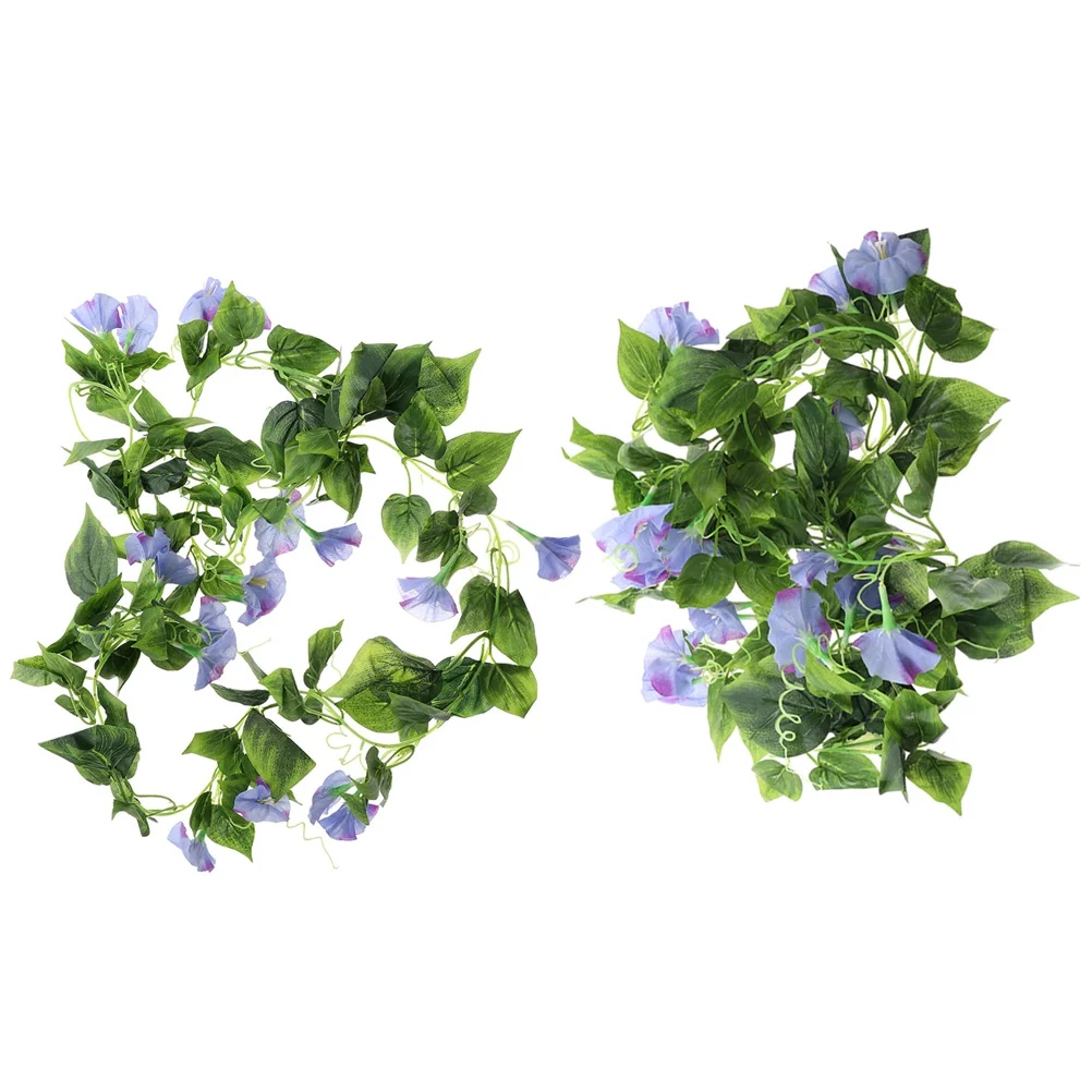 

2 Pcs Wreaths Artificial Vines Decorate Flower Garland Backdrop Hanging Flowers Fake Outdoors Faux