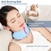 adjustable anti snoring neck brace strap stop snore jaw belt anti apnea chin support strap night sleeping aid tool neck brace
