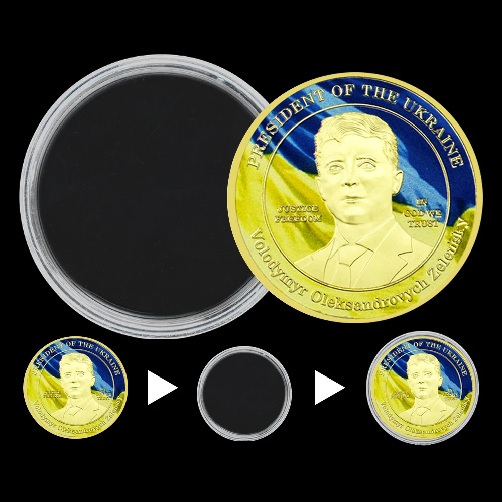 2 шт. монеты Zelensky вызов Украинский президент Великая свобода бойцов в Бога мы