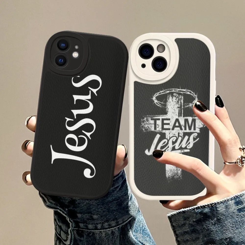 Чехол для телефона из твердой кожи с текстом Христианской Библии Иисусом IPhone 14 13