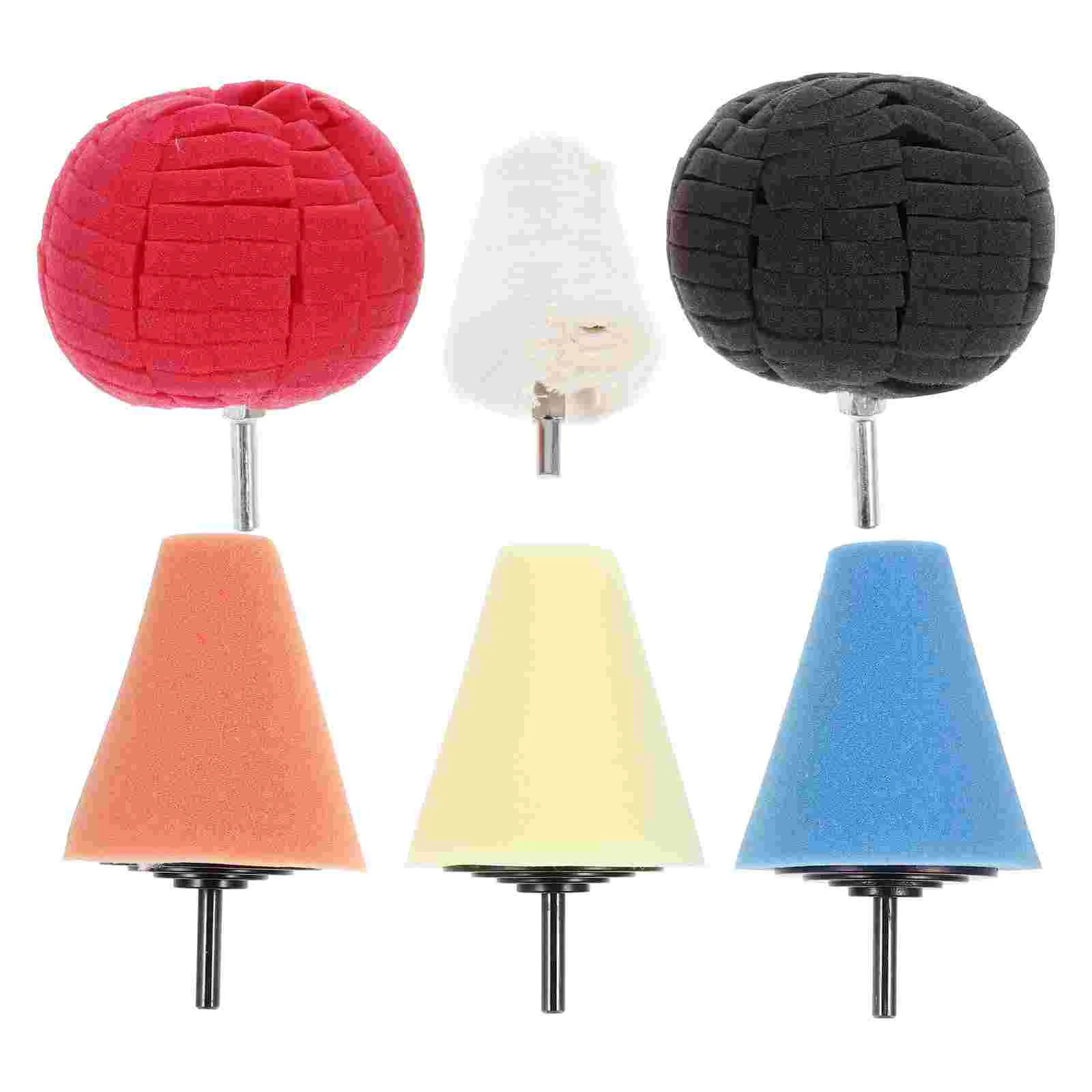 

6PCS/Set Drill Brush Scrubber Pads Car Wheel Polishing Buffing Pad Car Buffing Pads for Drill Conical Sponge Buffing