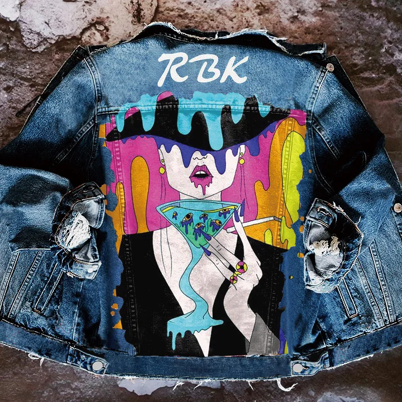 Новая джинсовая куртка Jacketnew стильная Женская весенне-осенняя уличная