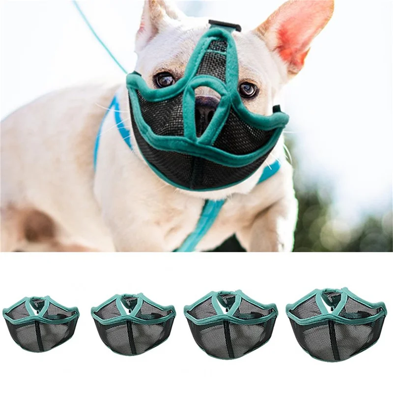 

Mouth Mesh Durable Harmless Buckle Design Anti-Bite Pet Mouth Cover Flat Face Dog Muzzle Pet Muzzle Washable Mouth Cover