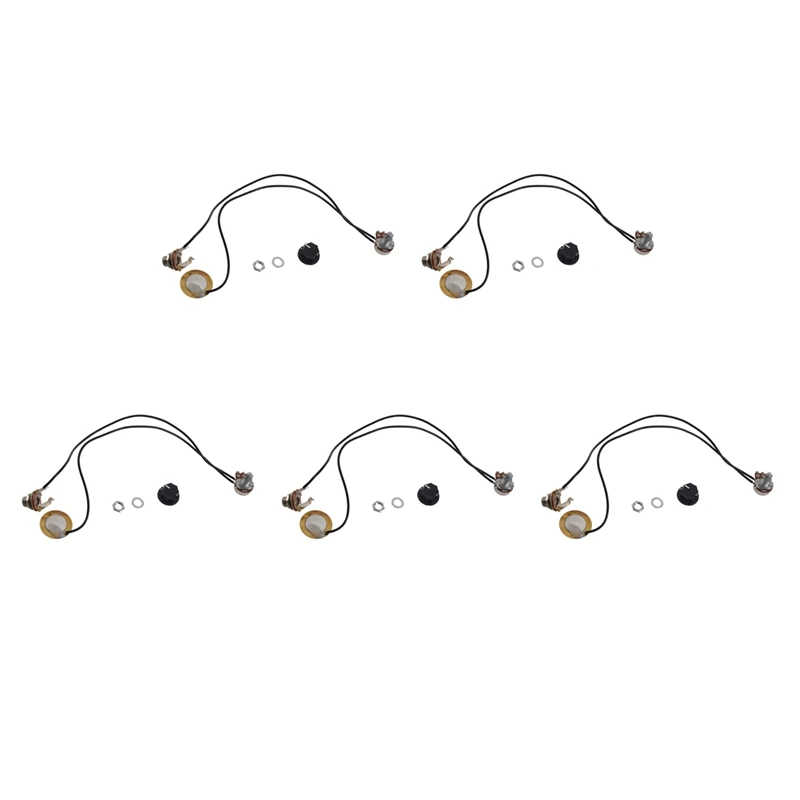 

5 Pcs 27MM Guitar Pickup Piezo Transducer Prewired Amplifier With 6.35MM Output Jack For Acoustic Guitar Ukulele Cigar