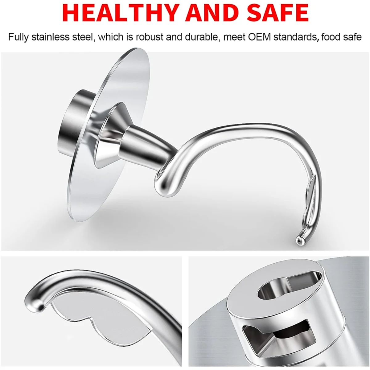 Спиральный крючок для теста из нержавеющей стали миксера KitchenAid подходит 4 5-5 кв.