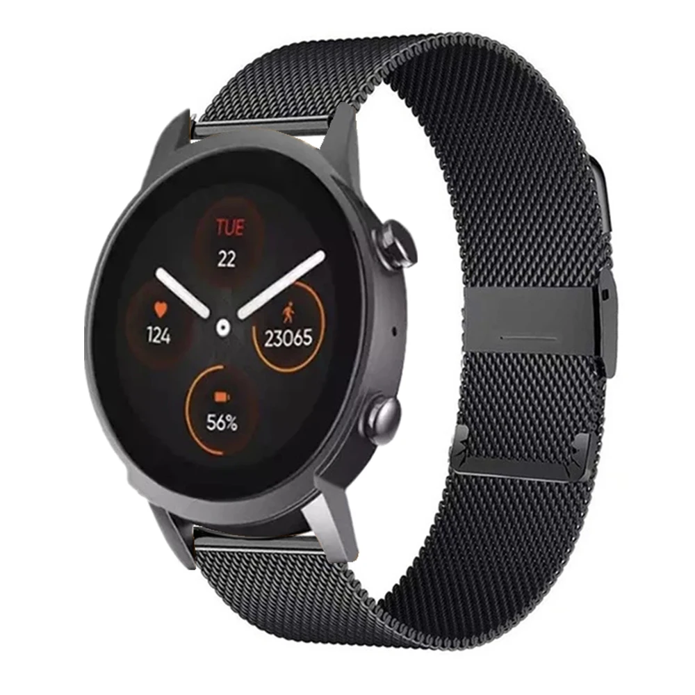 

20mm 22mm Metal Watchband For TicWatch E3 E2 Smart Watch Band Stainless Steel Bracelets For TicWatch Pro 3 Ultra GPS LTE Strap