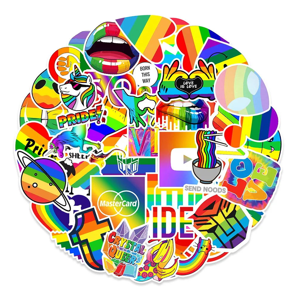 

100 Sheets LGBT Rainbow Graffiti Stickers Skateboard Mobile Phone Computer Decoration Sticker Student Stationery Love Is Love
