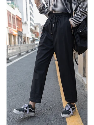 

Pants women's trousers ninth pants casual all-match outer wear thin loose straight leg
