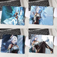mouse pad genshin impact computer table shenhe gaming accessories gamer carpet mouse mat 25x2025x29cm keyboard cover gaming pad