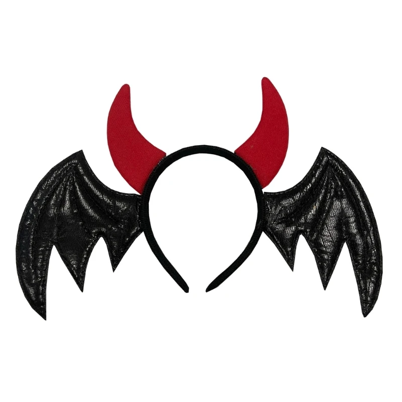 

Halloween Party Headband Bat Wing&Devil Horn Shape Hair Hoop for Adult Teens Drop Shipping