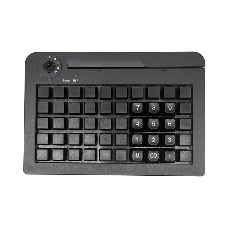 KB50 USB PS2 Programmable POS Keyboard with Triple Tracks Magnetic Card Reader