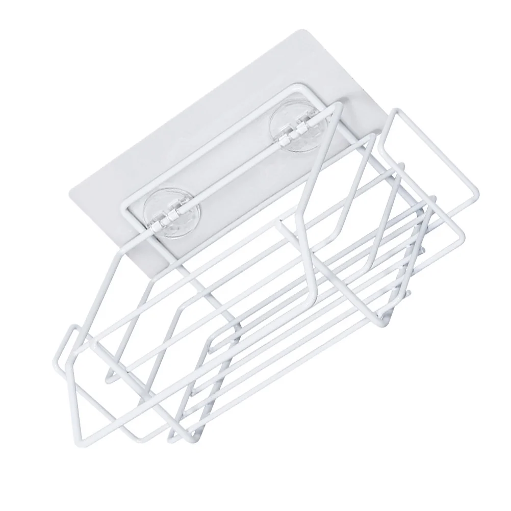 

1pc Kitchen Draining Basket Wall-mounted Sponge Towel Draining Holder )