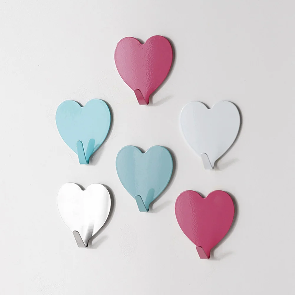 

1pc Nordic Wall Hooks Heart Shape Candy Wall Decoration Hanger Coat Key Cables Glasses Clothes Hairbands Hanging Hook