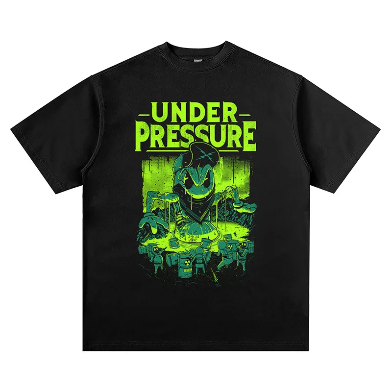 

Футболка Мужская/Женская хлопковая оверсайз, винтажный Топ в стиле хип-хоп с флуоресцентным зеленым принтом, уличная одежда