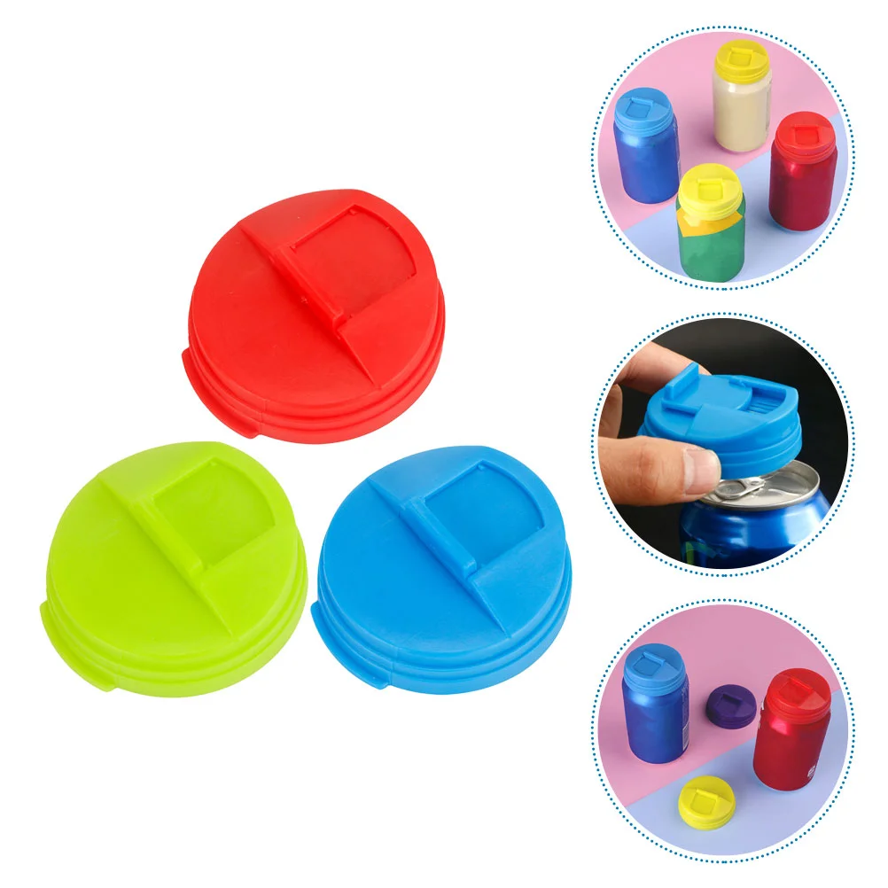 

3 Pcs Soda Can Lids Tin Beverage Cover Dustproof Covers Sealing Dust-proof Energy Drink Sealer